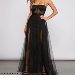Windsor Cintra Mesh Tulle Bustier Gown